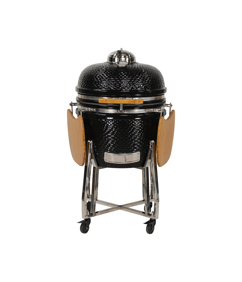 24-Inch Kamado Ceramic Charcoal Grill – Premium Outdoor BBQ Smoker with Stainless Steel Components