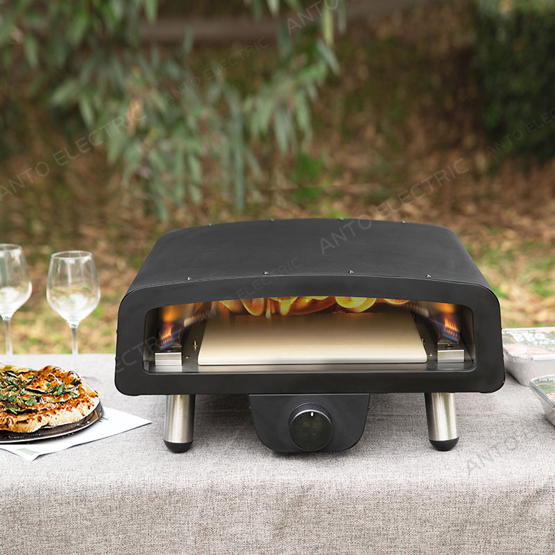 Portable Gas Pizza Oven – Tabletop Outdoor Pizza Oven with Stone Baking Surface for Backyard & Camping
