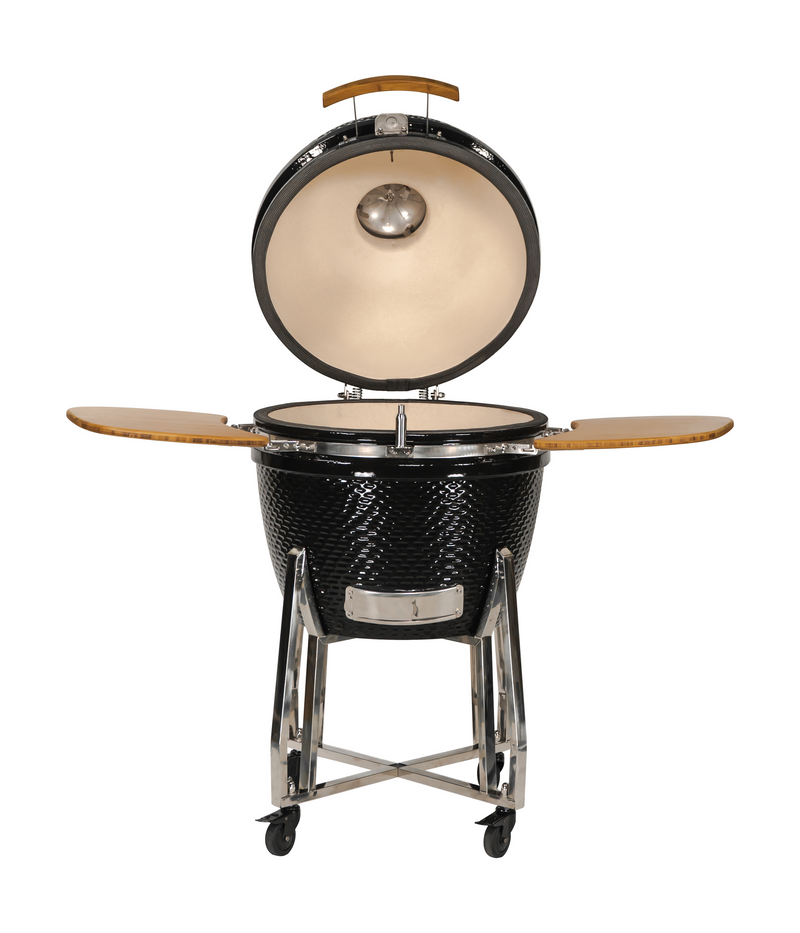 24-Inch Kamado Ceramic Charcoal Grill – Premium Outdoor BBQ Smoker with Stainless Steel Components