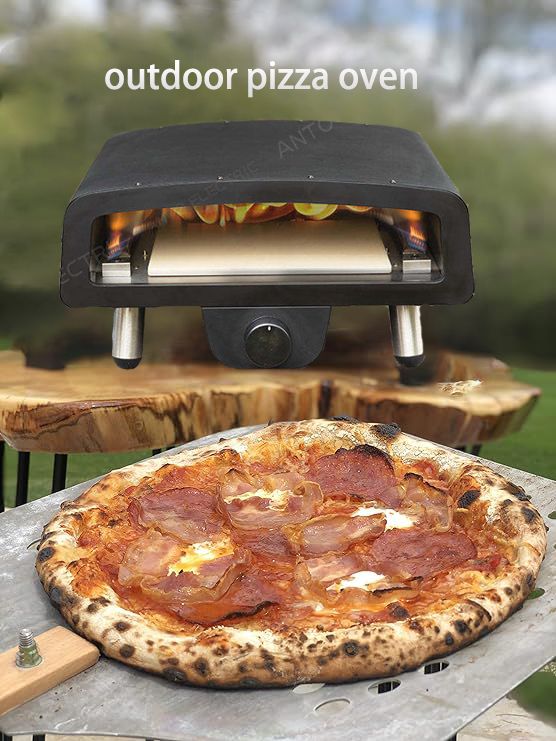 Portable Gas Pizza Oven – Tabletop Outdoor Pizza Oven with Stone Baking Surface for Backyard & Camping