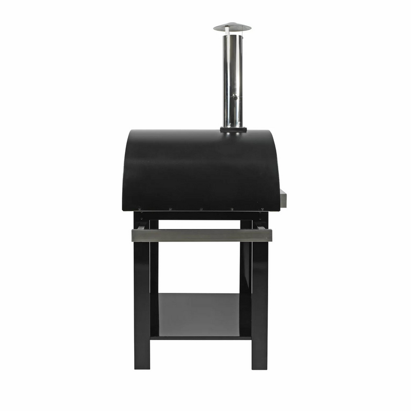 Stainless Steel Outdoor Pizza Oven with Trolley – Wood & Gas Fired Portable Pizza Oven for Backyard Cooking