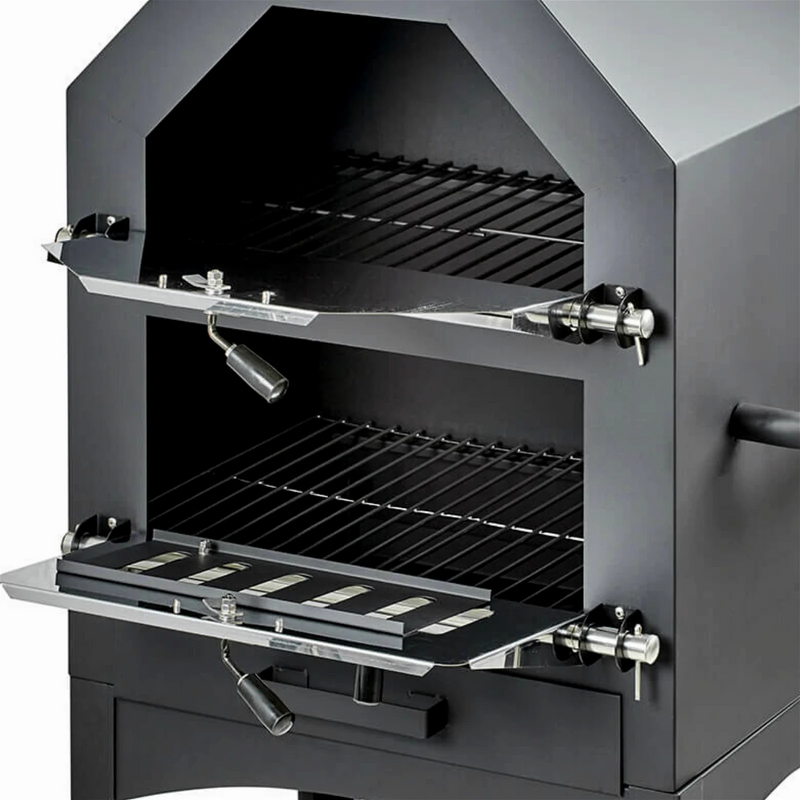 Steel Charcoal Pizza Oven with Fireclay Stone – Outdoor Wood-Fired Pizza Oven for Backyard Cooking