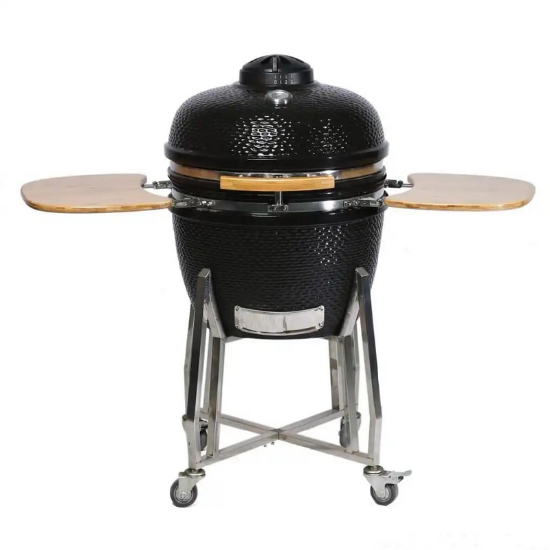 24-Inch Kamado Ceramic Charcoal Grill – Premium Outdoor BBQ Smoker with Stainless Steel Components